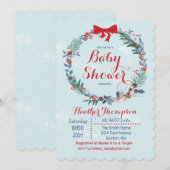 Baby shower Vakantie Kerstmis kransuitnodiging Kaart (Voorkant / Achterkant)