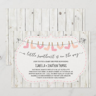 baby shower Valentijnsdag - Meisje / Genderneutral Kaart