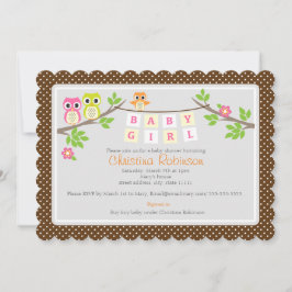 baby shower van 5 x 7 inch voor schattige meisjes kaart