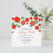 Baby shower van aardbeienbessen bedankkaart (Staand voorkant)