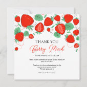 Baby shower van aardbeienbessen bedankkaart (Voorkant)