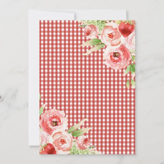 Baby shower van aardbeienbessen kaart (Achterkant)