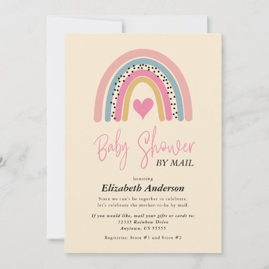 Baby shower van abstracte regenboogkunst per post kaart (Voorkant)