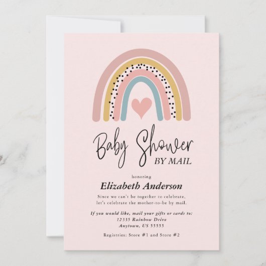 Baby shower van abstracte regenboogmeisjes per pos kaart (Voorkant)