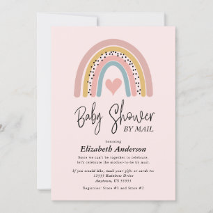 Baby shower van abstracte regenboogmeisjes per pos kaart