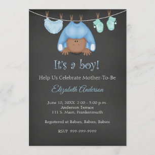 Baby shower van African American Baby Kaart