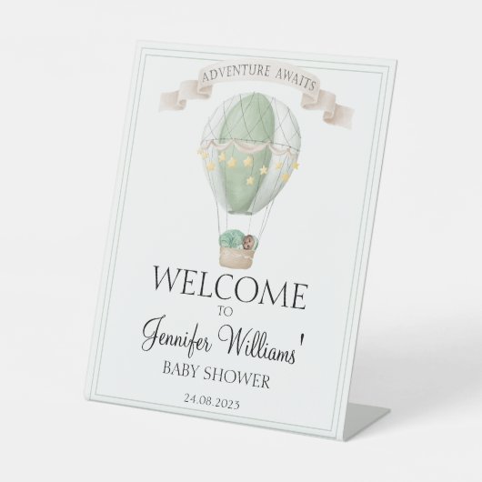 Baby shower van Afrikaanse Amerikaanse ballon Reclamebord Met Voetstuk (Voorkant)