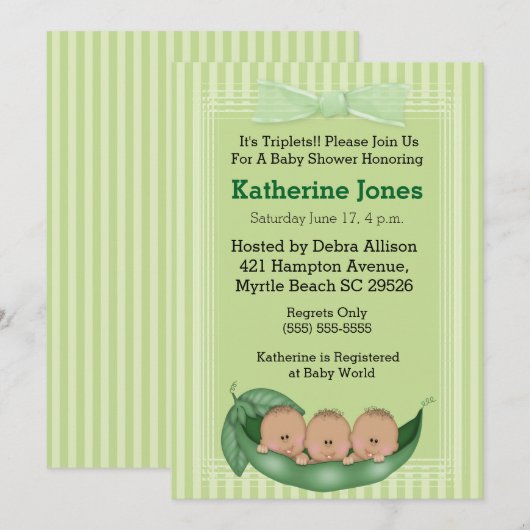 Baby shower van Afrikaanse Amerikaanse driekoppels Kaart (Voorkant / Achterkant)