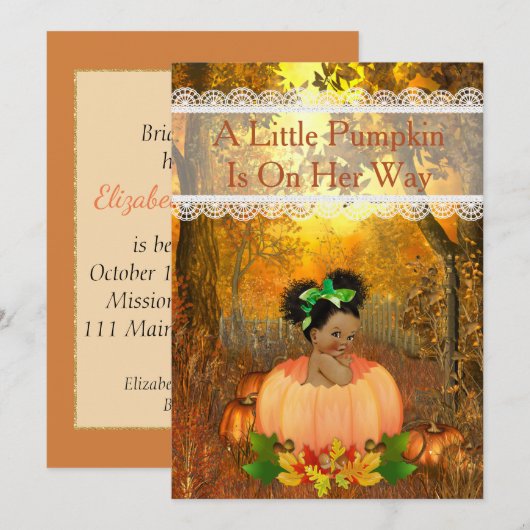 Baby shower van Afrikaanse Amerikaanse Halloween Kaart (Voorkant / Achterkant)