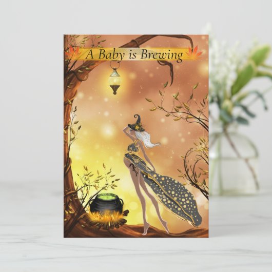 Baby shower van Afrikaanse Amerikaanse Halloween Kaart (Staand voorkant)