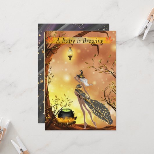 Baby shower van Afrikaanse Amerikaanse Halloween Kaart (Voorkant / Achterkant in situ)