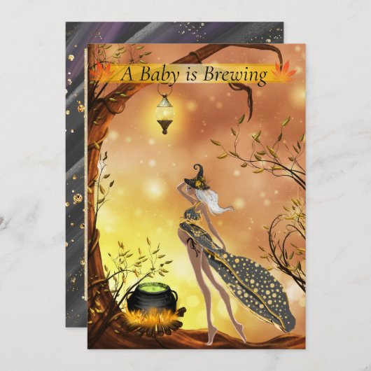 Baby shower van Afrikaanse Amerikaanse Halloween Kaart (Voorkant / Achterkant)