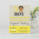 Baby shower van Afrikaanse Amerikaanse jongen Kaart (Staand voorkant)