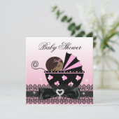 Baby shower van Afrikaanse Amerikaanse meisjes Pin Kaart (Staand voorkant)