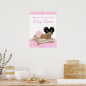 Baby shower van Afrikaanse Amerikaanse meisjes Poster (Keuken)