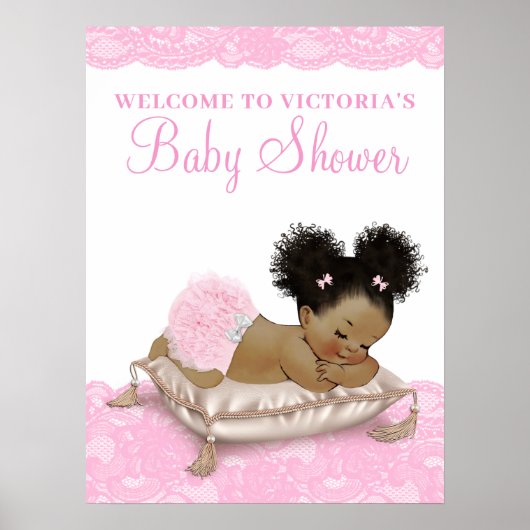 Baby shower van Afrikaanse Amerikaanse meisjes Poster (Voorkant)