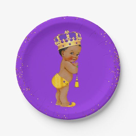 Baby shower van Afrikaanse Amerikaanse prins/Birth Papieren Bordje (Voorkant)
