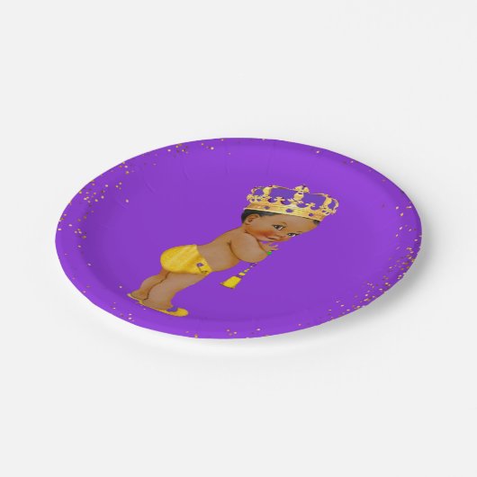 Baby shower van Afrikaanse Amerikaanse prins/Birth Papieren Bordje (Gekanteld)