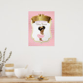 Baby shower van Afrikaanse Amerikaanse prinses Poster (Keuken)