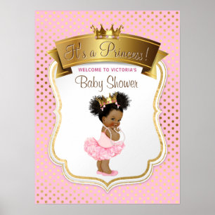 Baby shower van Afrikaanse Amerikaanse prinses Poster