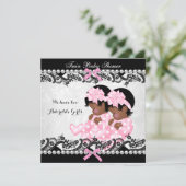 Baby shower van Afrikaanse Amerikaanse tweekleppig Kaart (Staand voorkant)