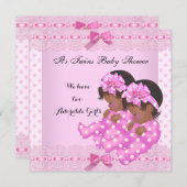 Baby shower van Afrikaanse Amerikaanse tweekleppig Kaart (Voorkant / Achterkant)