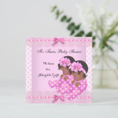 Baby shower van Afrikaanse Amerikaanse tweekleppig Kaart (Staand voorkant)