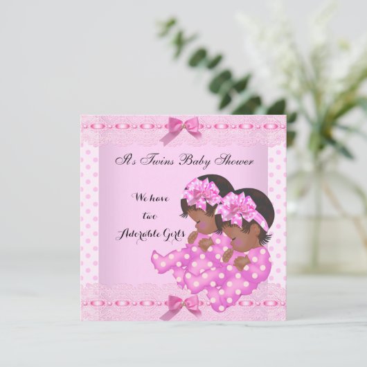 Baby shower van Afrikaanse Amerikaanse tweekleppig Kaart (Staand voorkant)