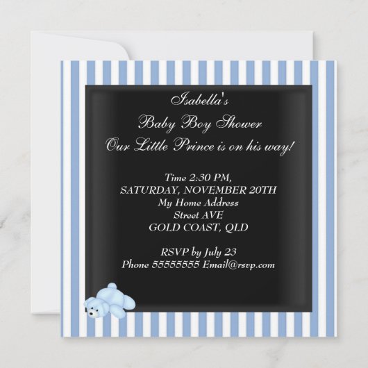 Baby shower van Afrikaanse prins Kaart (Achterkant)