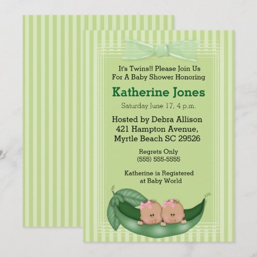 Baby shower van Afrikaanse tweekleppige meisjes Kaart (Voorkant / Achterkant)