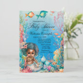 Baby shower van Afrikaanse Zeemeermin Kaart (Staand voorkant)