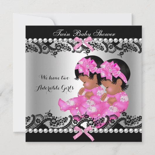 Baby shower van Amerikaanse tweekleppige meisjes Kaart (Voorkant)