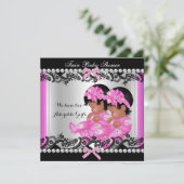 Baby shower van Amerikaanse tweelingmeisjes Hot Pi Kaart (Staand voorkant)