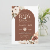 Baby shower van Arch Boho pampas Kaart (Staand voorkant)