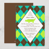 Baby shower van Argyle Preppy Alligator Kaart (Voorkant / Achterkant)