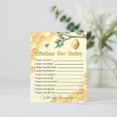 Baby shower van baby bijen wenst Baby Kaart (Staand voorkant)