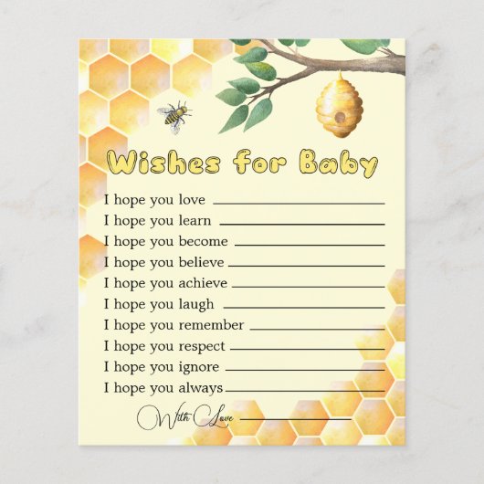 Baby shower van baby bijen wenst Baby Kaart (Voorkant)