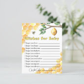 Baby shower van baby bijen wenst Baby Kaart (Staand voorkant)