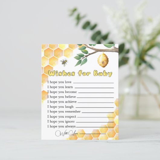 Baby shower van baby bijen wenst Baby Kaart (Staand voorkant)