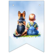 Baby shower van baby en German Shepherd Boy Vlaggetjes (Eerste vlag)