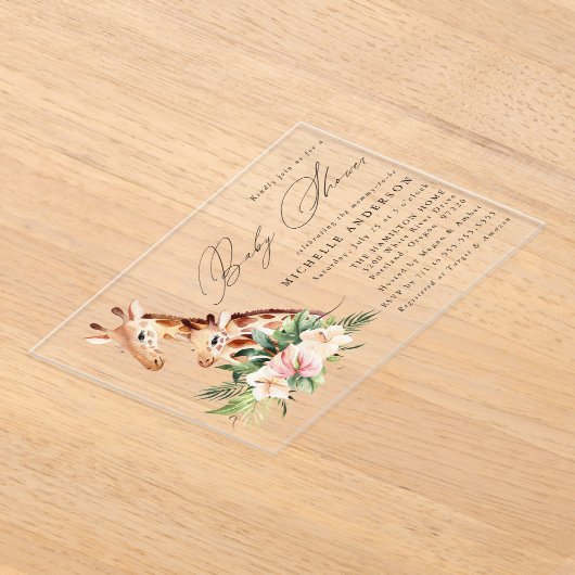 Baby shower van Baby en moeder Acryl Uitnodigingen (Laagn)