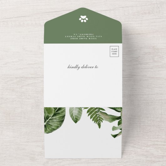 Baby shower van Baby en Oerwoud van muizen All In One Uitnodiging (Buitenkant)