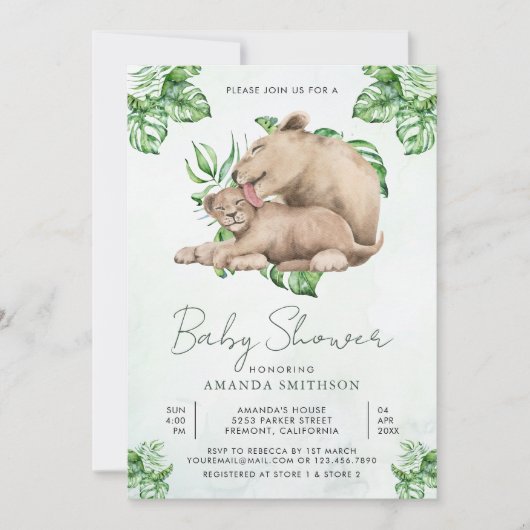 Baby shower van Baby en Oerwoud van muizen Kaart (Voorkant)