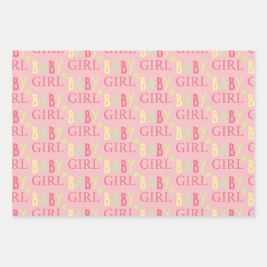 Baby shower van Baby Girl Mix en Match Inpakpapier Vel (Voorkant 3)