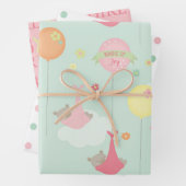  Baby shower van Baby Girl Mix en Match Inpakpapier Vel (In situ)