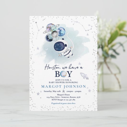Baby shower van Baby shower van buitenruimteugen Kaart (Staand voorkant)
