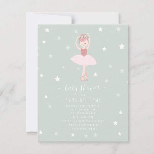 Baby shower van Ballerina Kaart (Voorkant)