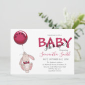 Baby shower van ballonkonijnenjongen aankondiging (Staand voorkant)