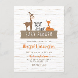 Baby shower van Banner Cute Woodland Animals Uitnodiging Briefkaart