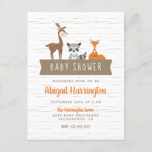 Baby shower van Banner Cute Woodland Animals Uitnodiging Briefkaart